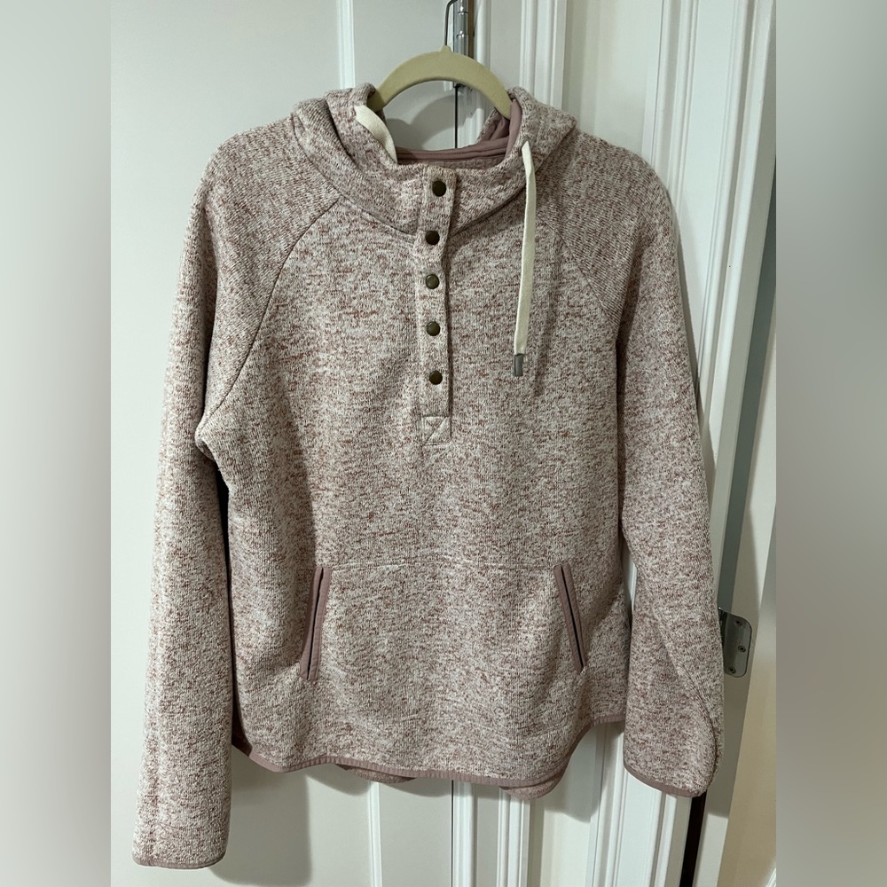 Thread and Supply light pink fleece snap up pullover